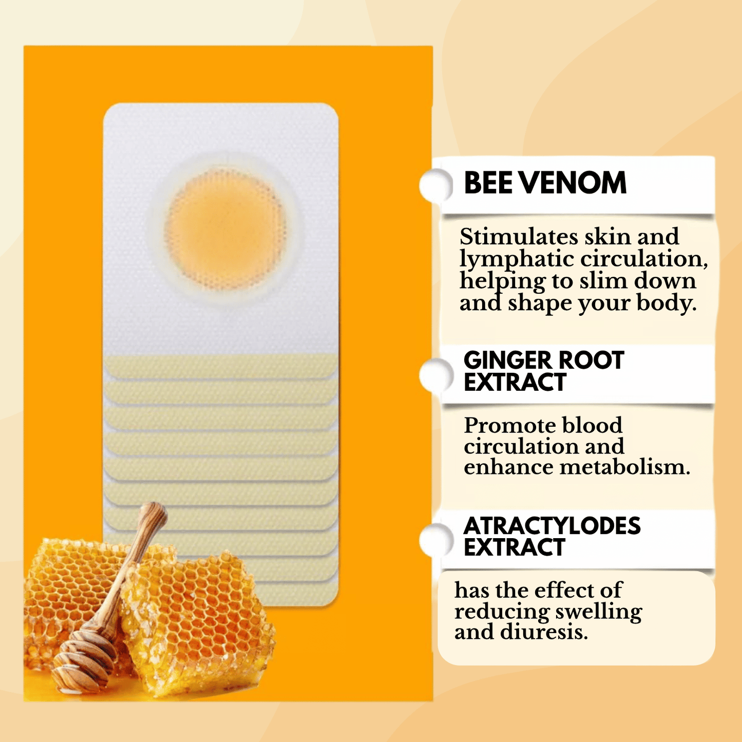 LeanPatch - Bee Venom Lymphatic Drainage & Sliming Patches ( Pack of 10 )