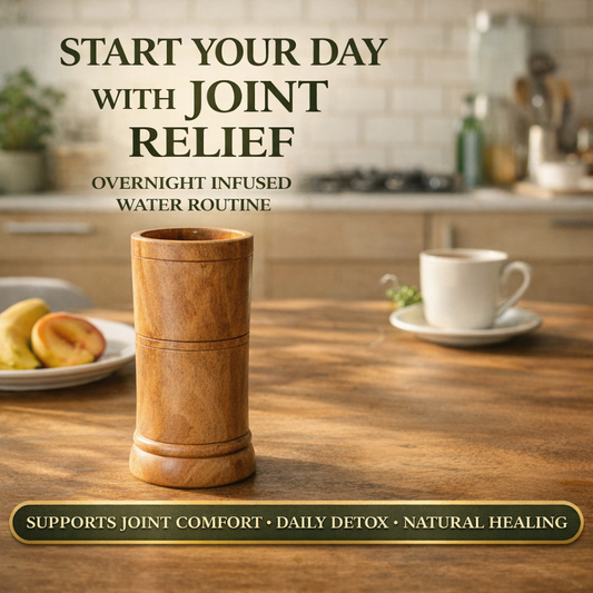 Joint Pain Relief Wooden Water Glass