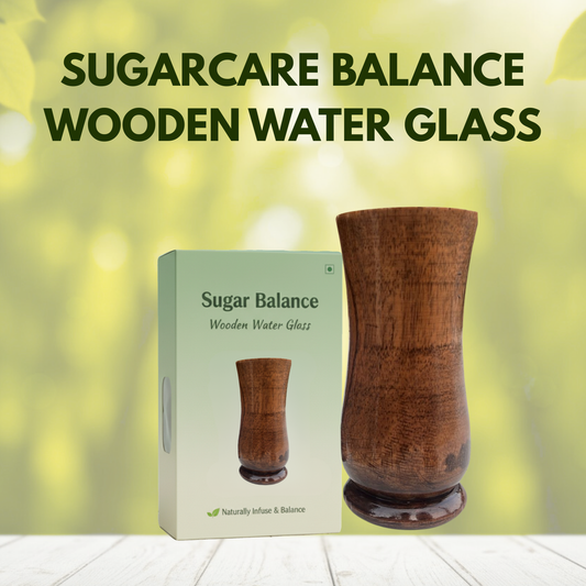 SugarCare Balance Wooden Water Glass (100% Ayurvedic)