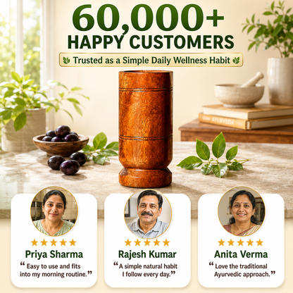Sugar Balance Jamun Wood Water Glass (100% Ayurvedic)